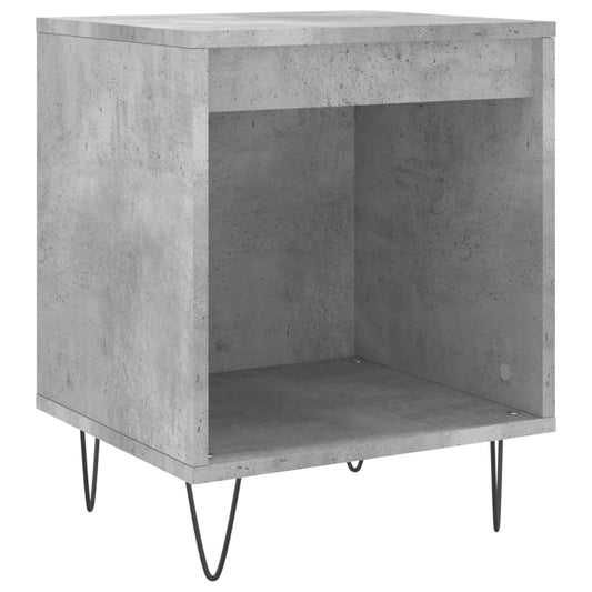 Mesita De Noche Madera De Ingeniería Gris Hormigón 40x35x50 Cm_0