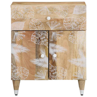 Mesita De Noche Madera Maciza De Mango 50x33x60 Cm_0