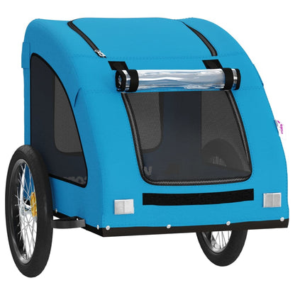 Remolque De Bicicleta Mascotas Hierro Tela Oxford Azul_4
