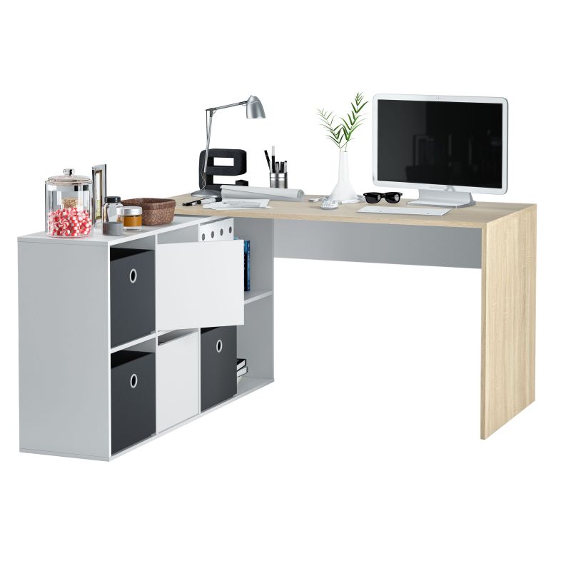 Mesa De Escritorio Adapta Xl Melamina, Blanco Artik, 136 / 203 X 74 X 66 / 139_1