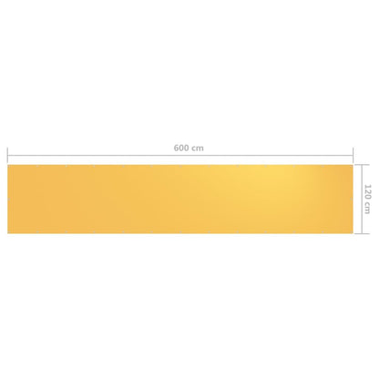 Vidaxl Toldo Para Balcón De Tela Oxford Amarillo 120x600 Cm_4