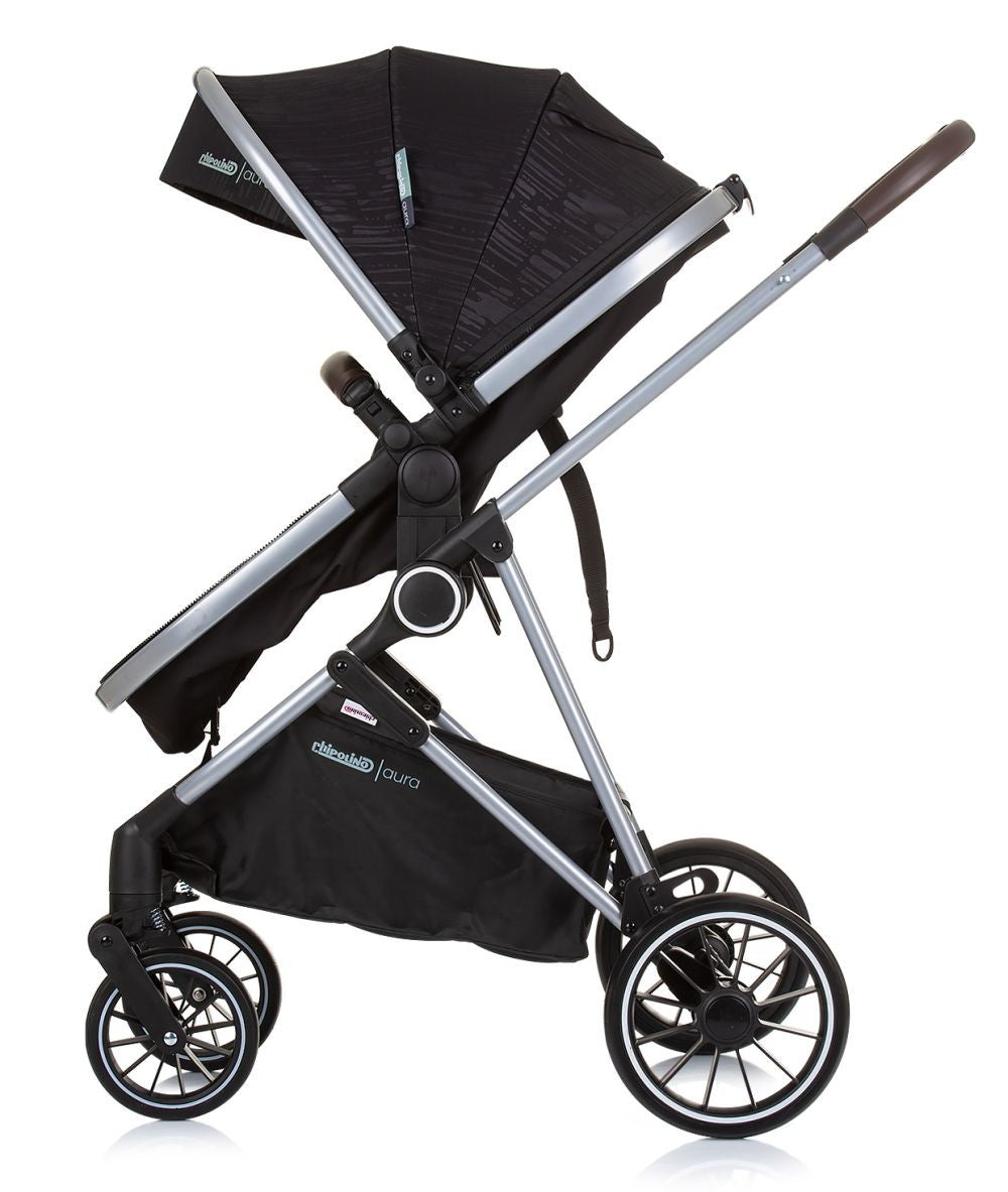Carrito De Bebé Trio Convertible Aura Hasta 22 Kg Obsidian Silver_2