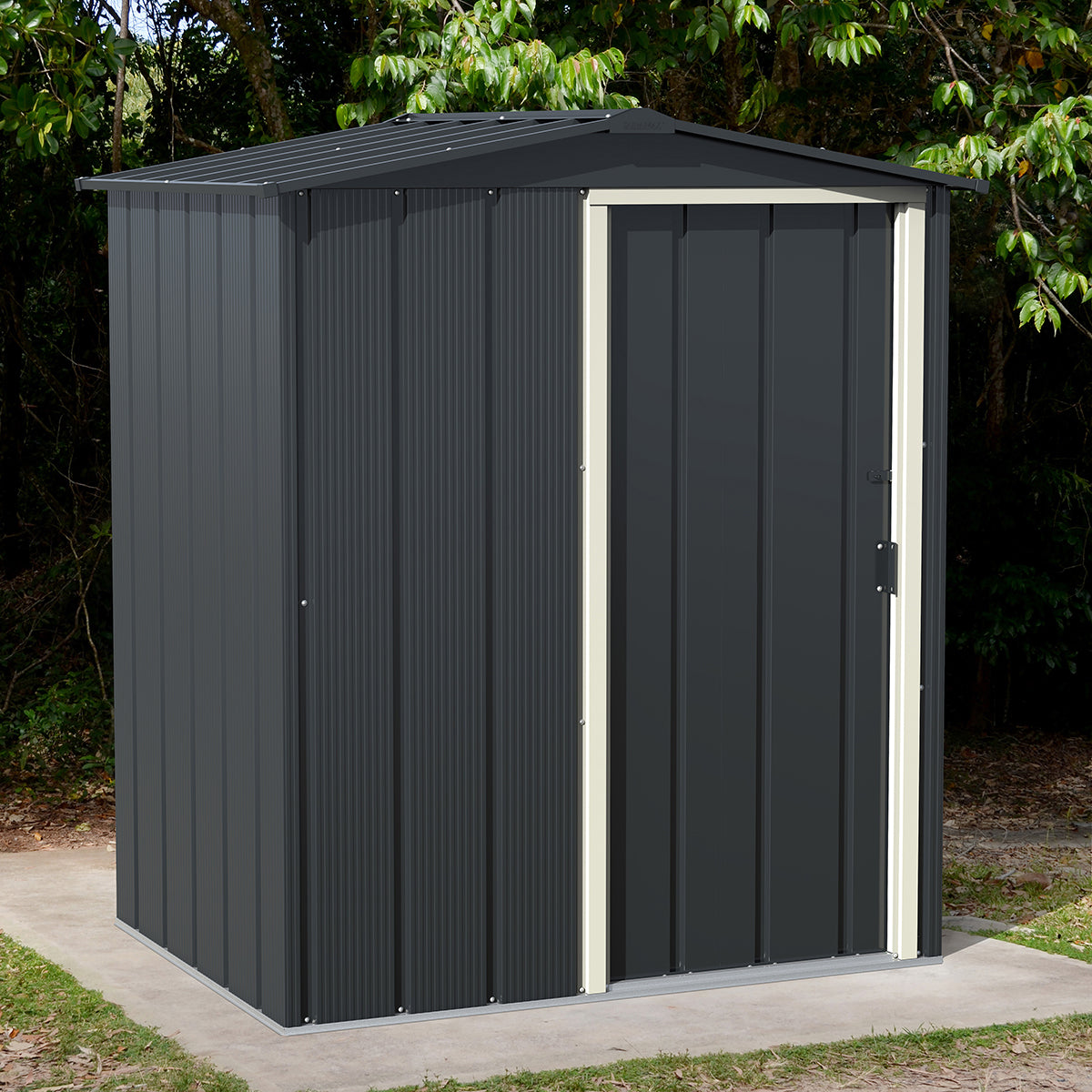 Caseta Jardín Eco Elche 5×4 Metal Gris Antracita_1