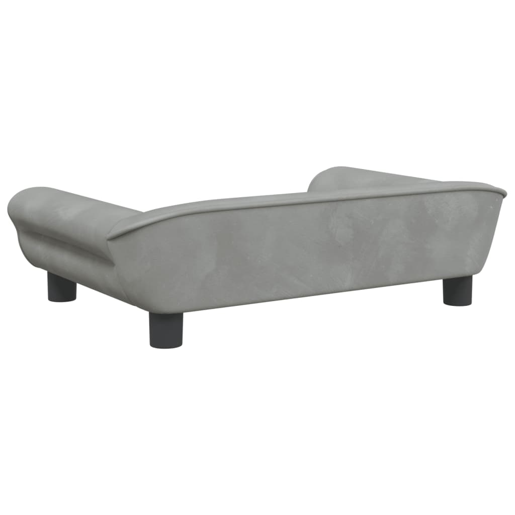 Cama Para Perros De Terciopelo Gris Claro 70x48x22 Cm / Vetonek_0