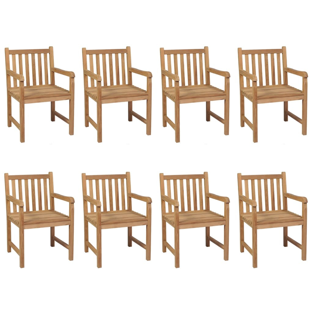 Vidaxl Sillas De Jardín 8 Uds Madera Maciza De Teca Cojines Negro_1