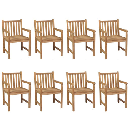Vidaxl Sillas De Jardín 8 Uds Madera Maciza De Teca Cojines Negro_1