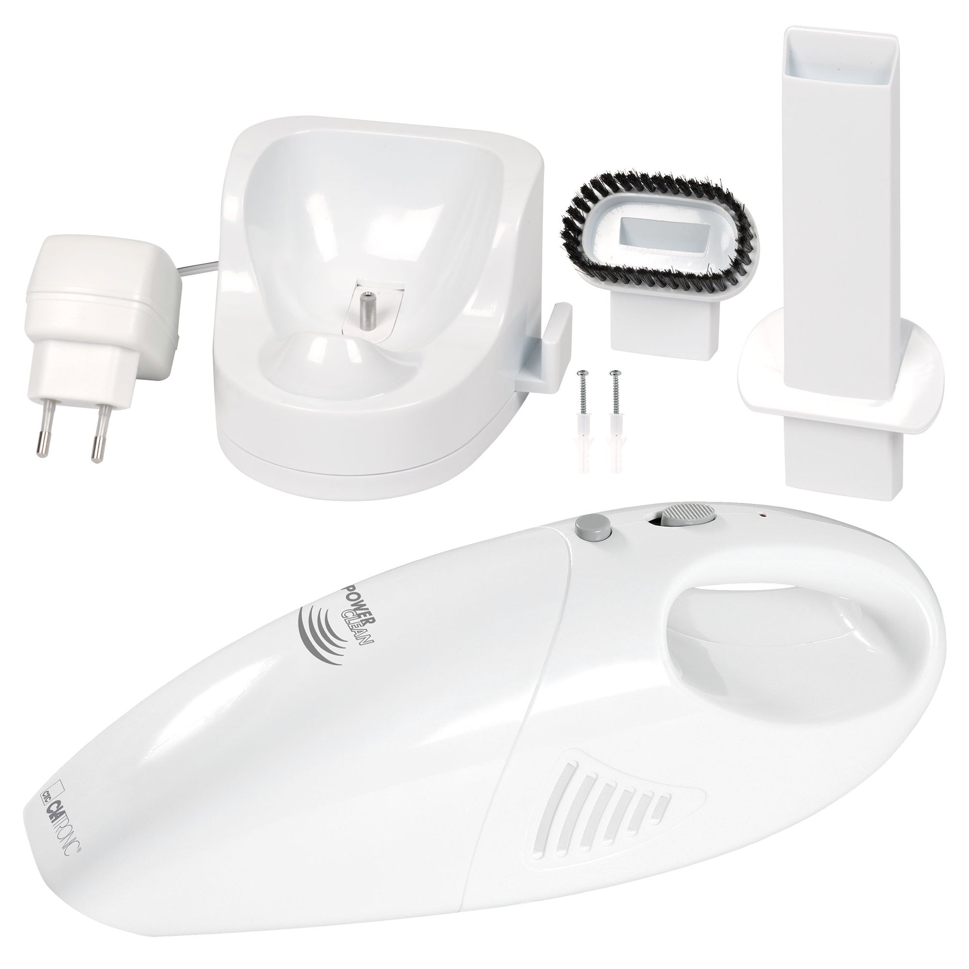 Aspiradora De Mano Sin Cable, Potente, Batería Recargable, Filtro Lavable, Boquilla Clatronic Aks 827, Blanco