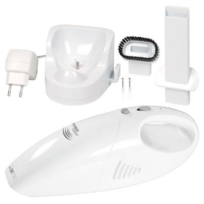 Aspiradora De Mano Sin Cable, Potente, Batería Recargable, Filtro Lavable, Boquilla Clatronic Aks 827, Blanco