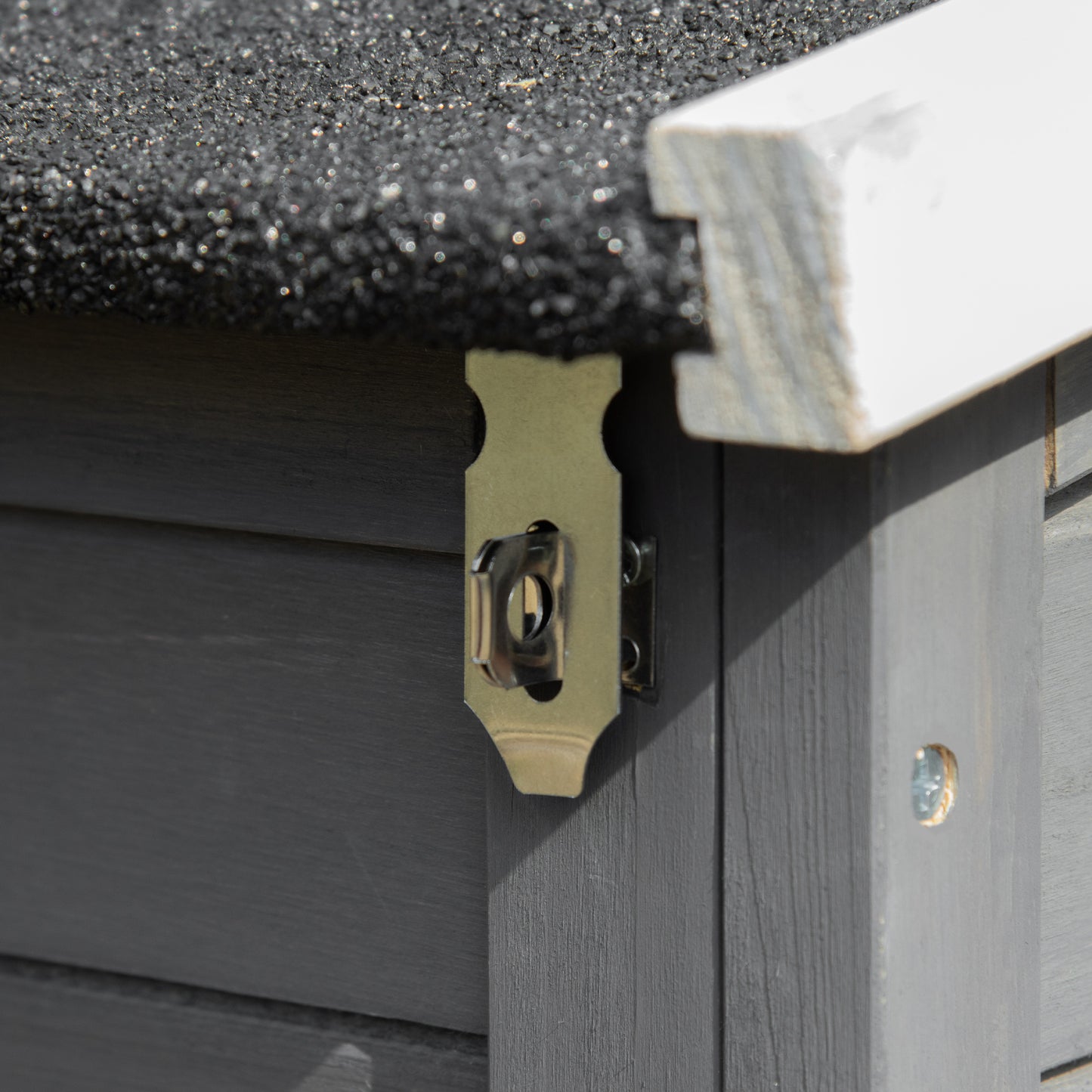 Pawhut Gallinero Madera Exterior Con Corral De Alambre Techos Asfálticos Gris_4