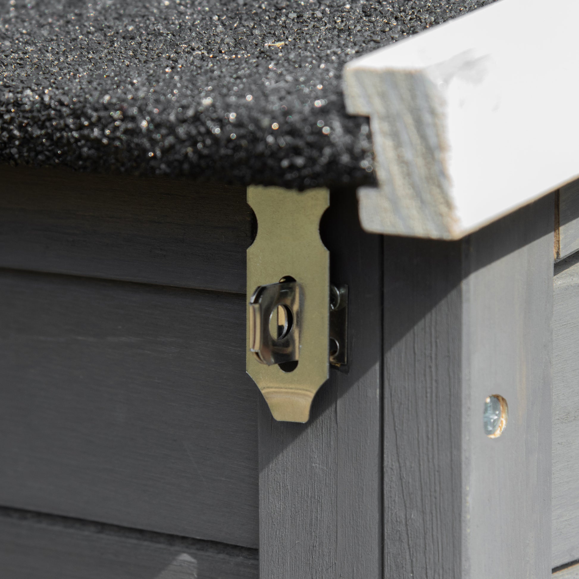 Pawhut Gallinero Madera Exterior Con Corral De Alambre Techos Asfálticos Gris_4