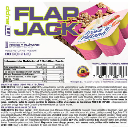 Flapjack (barrita De Avena Energética) - 80g - Fresa Banana - Aporta Energía - Masmusculo_4