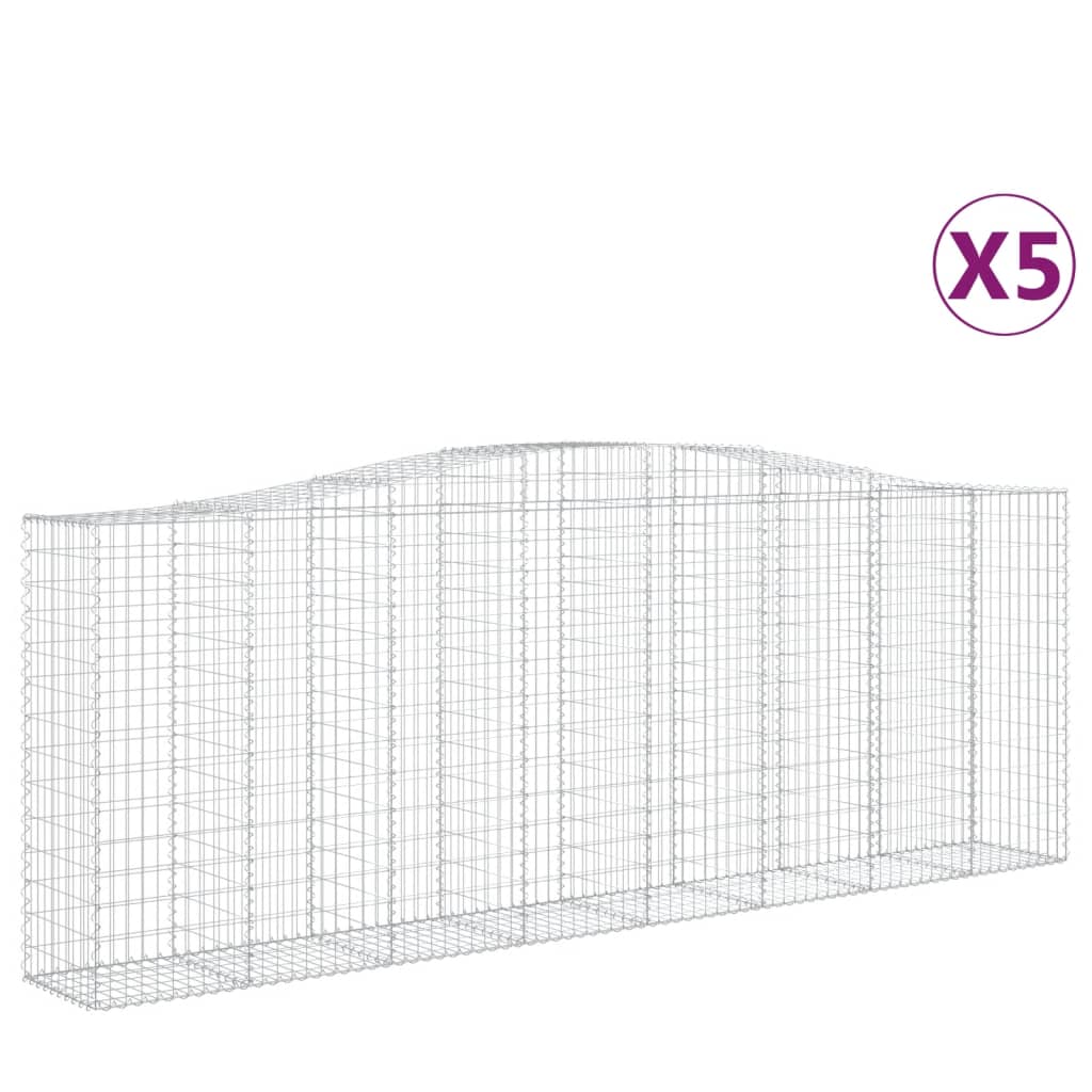 Cestas Gaviones 5 Uds Forma De Arco Hierro 400x50x140/160 Cm_0