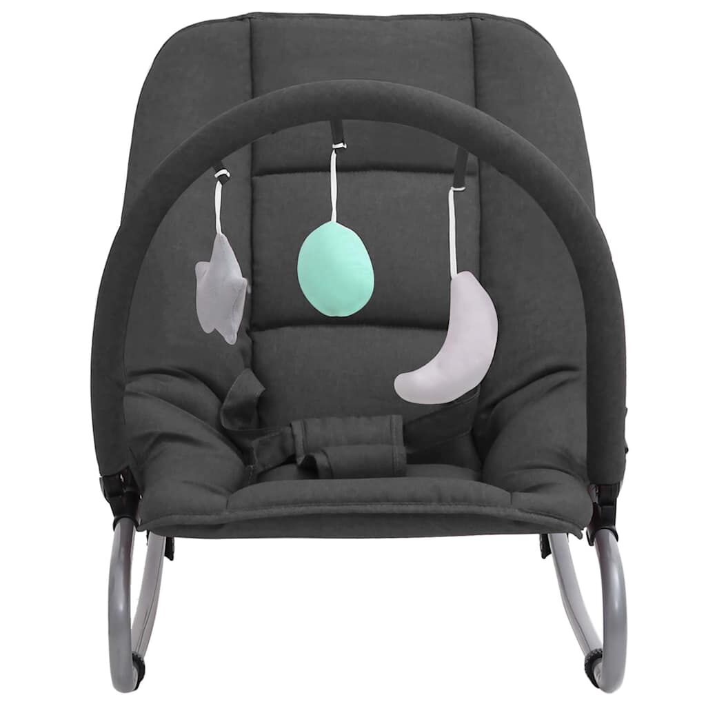 Vidaxl Hamaca Mecedora Para Bebés De Acero Gris Antracita_1