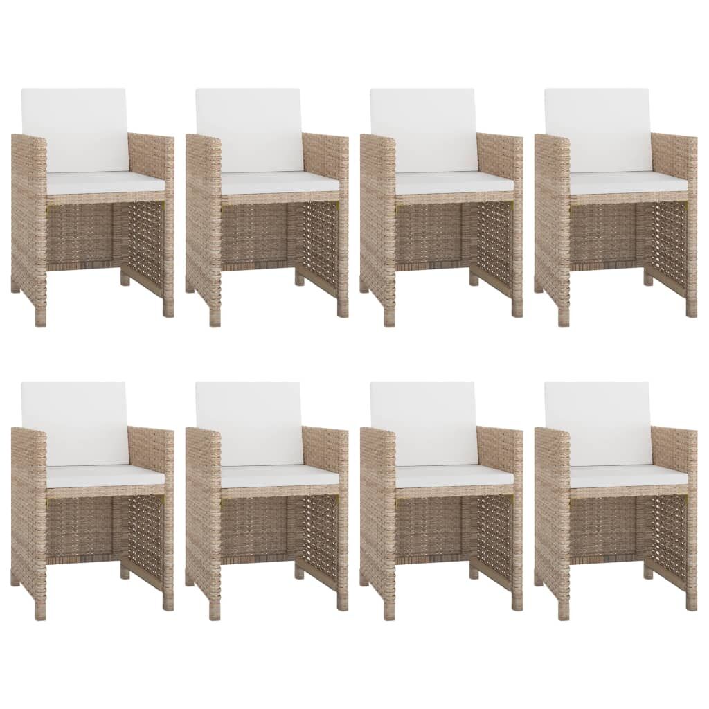 Vidaxl Set Comedor De Jardín 9 Piezas Y Cojines Ratán Sintético Beige_1