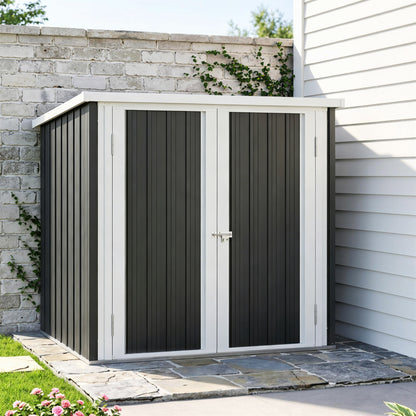 Outsunny Cobertizo De Jardín 1,26 M² 147x86x134 Cm 2 Puertas Y Cerradura Negro_4
