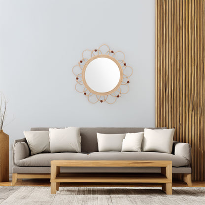 Wellhome Espejo De Ratán Campagne D.38cm