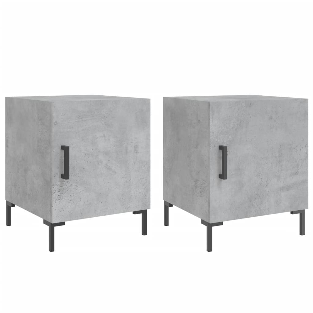 Mesitas Noche 2 Uds Madera Ingeniería Gris Hormigón 40x40x50 Cm_0