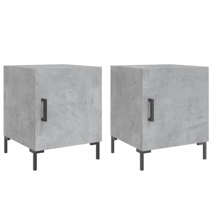 Mesitas Noche 2 Uds Madera Ingeniería Gris Hormigón 40x40x50 Cm_0