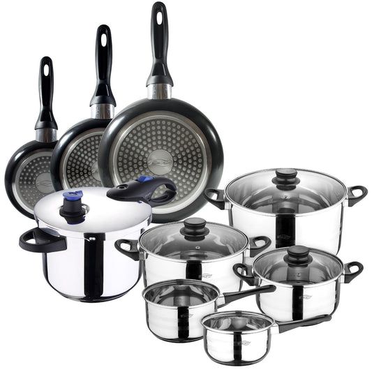 Set Batería 8pc + 3 Sartenes 16/20/24cm + Olla A Presión Ø22 De 5,5l San Ignacio_0