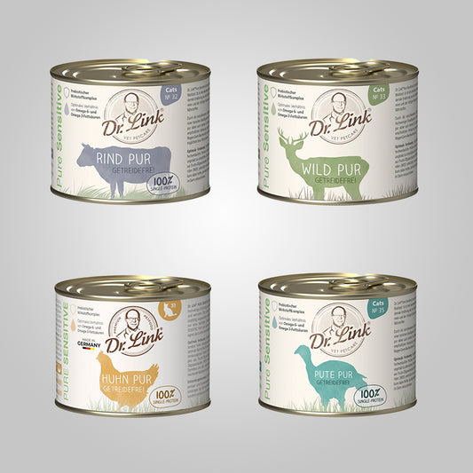 Pack De 4 Latas De Comida Húmeda Monoproteicas 100% Natural Para Gato
