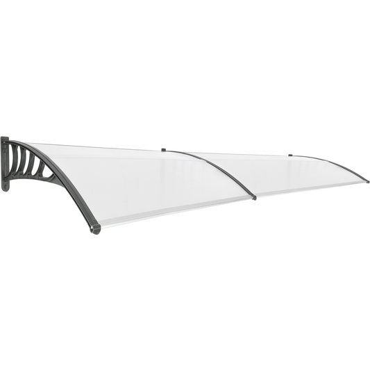 Tejadillo De Protección 300x90cm Marquesina Para Puertas Y Ventanas Negro_0