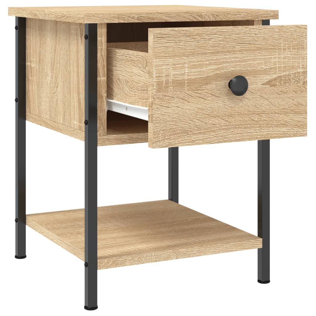 Mesita Noche 2 Uds Madera Ingeniería Roble Sonoma 34x35,5x45 Cm_4