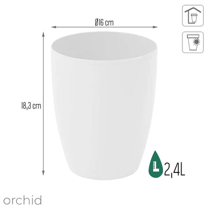 Maceta Coubi Orchid 2,4l., Dimensiones (mm) 160x160x183, Color Blanco_2