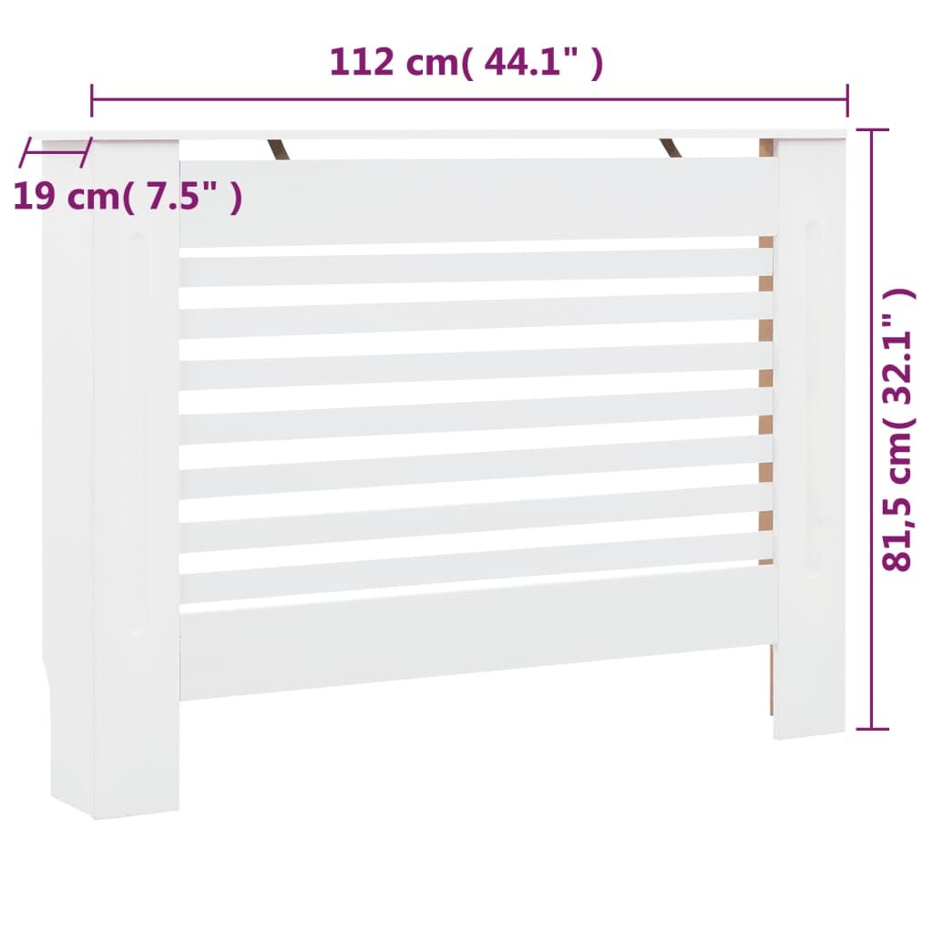 Vidaxl Cubiertas Para Radiador 2 Unidades Mdf Blanco 112x19x81,5 Cm_2