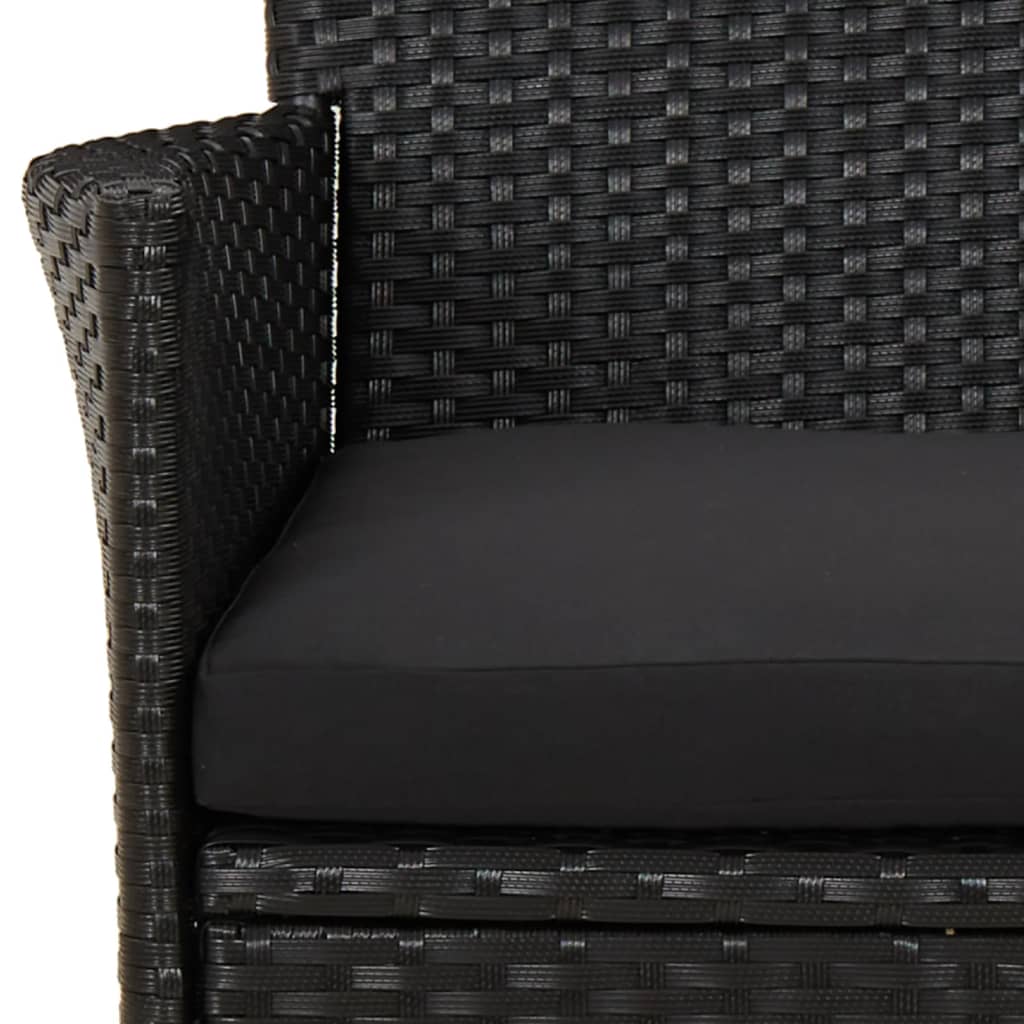 Vidaxl Set De Muebles Jardín 5 Pzas Con Cojines Ratán Sintético Negro_5