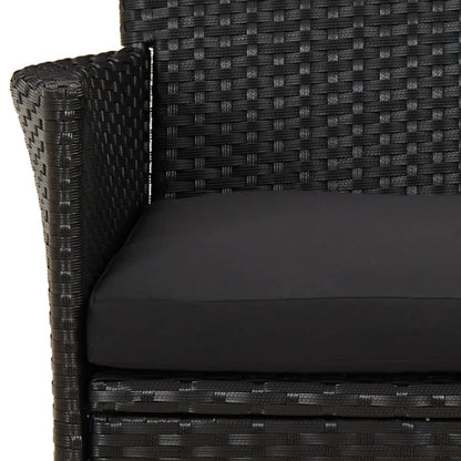 Vidaxl Set De Muebles Jardín 5 Pzas Con Cojines Ratán Sintético Negro_5