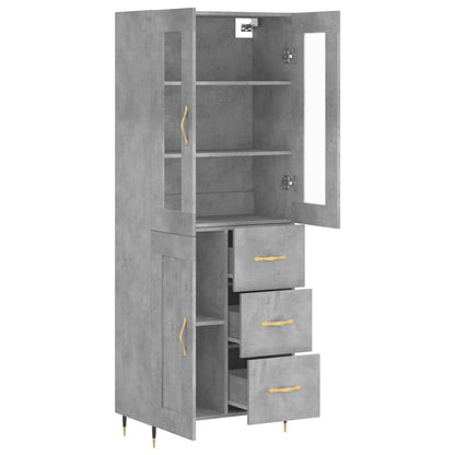 Aparador Alto Madera Contrachapada Gris Hormigón 69,5x34x180 Cm_3