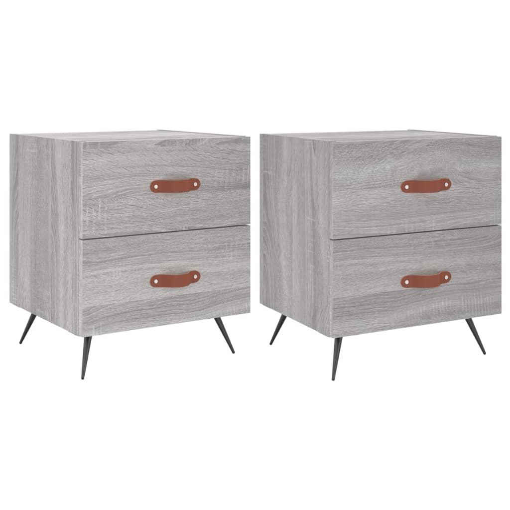 Mesitas Noche 2 Uds Madera Ingeniería Gris Sonoma 40x35x47,5 Cm_0