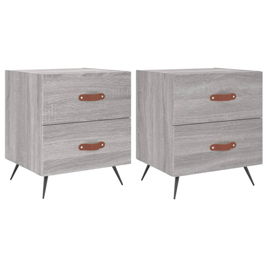 Mesitas Noche 2 Uds Madera Ingeniería Gris Sonoma 40x35x47,5 Cm_0