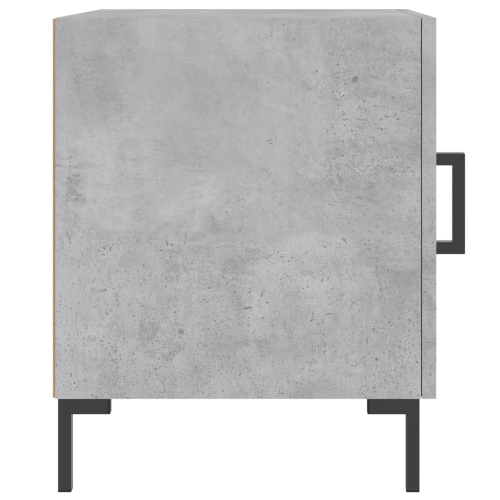 Mesita De Noche Madera De Ingeniería Gris Hormigón 40x40x50 Cm_3