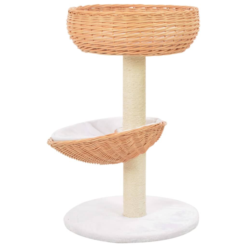 Vidaxl Rascador Para Gatos Con Poste De Sisal Madera Natural De Sauce_1