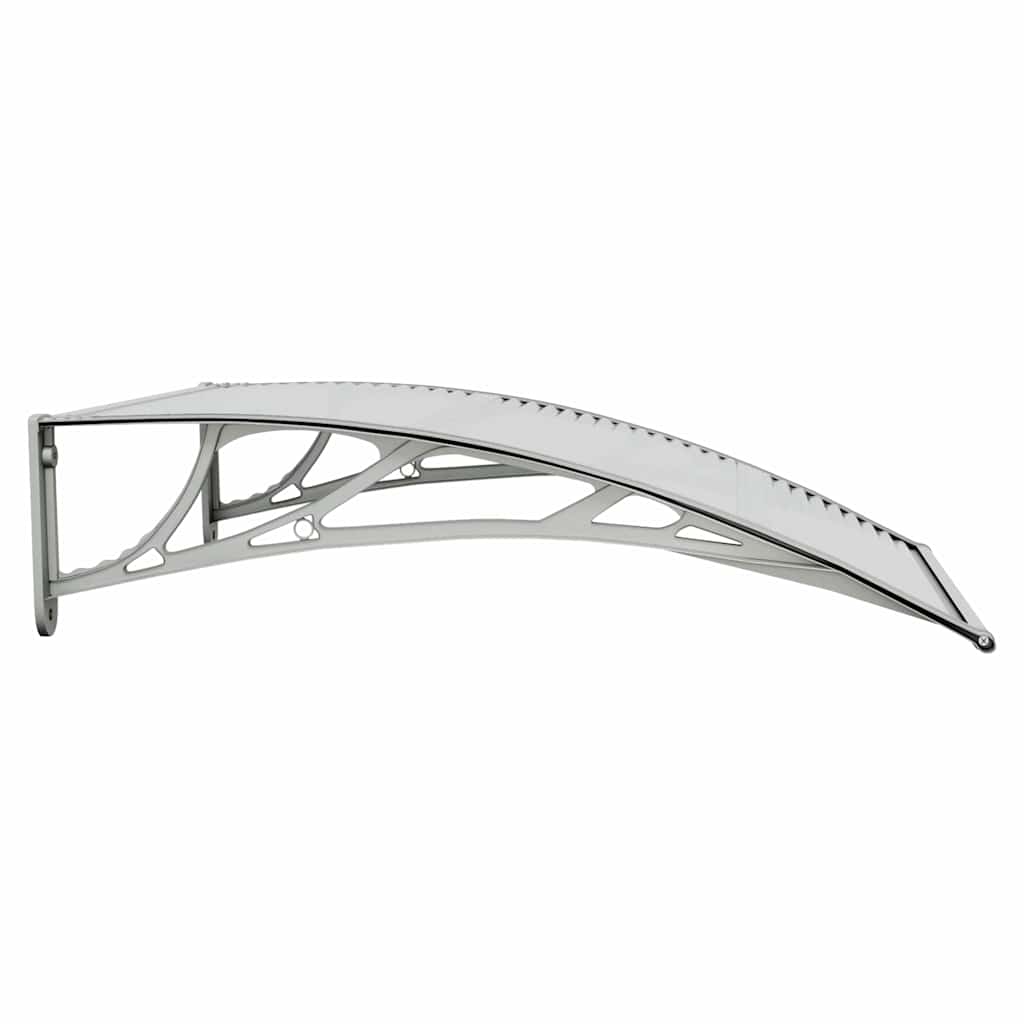 Marquesina Para Puerta Gris Y Transparente 100x75 Cm Policarbonato_4