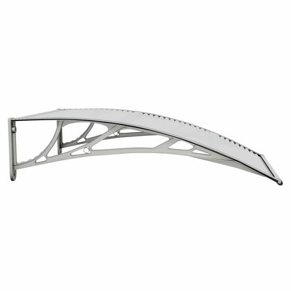 Marquesina Para Puerta Gris Y Transparente 100x75 Cm Policarbonato_4