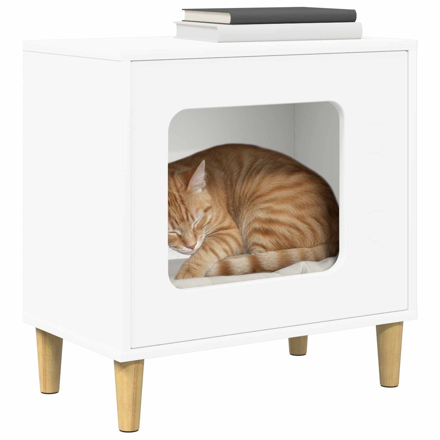 Casa Para Gatos 51 X 30 X 52 Cm Madera De Ingeniería_2