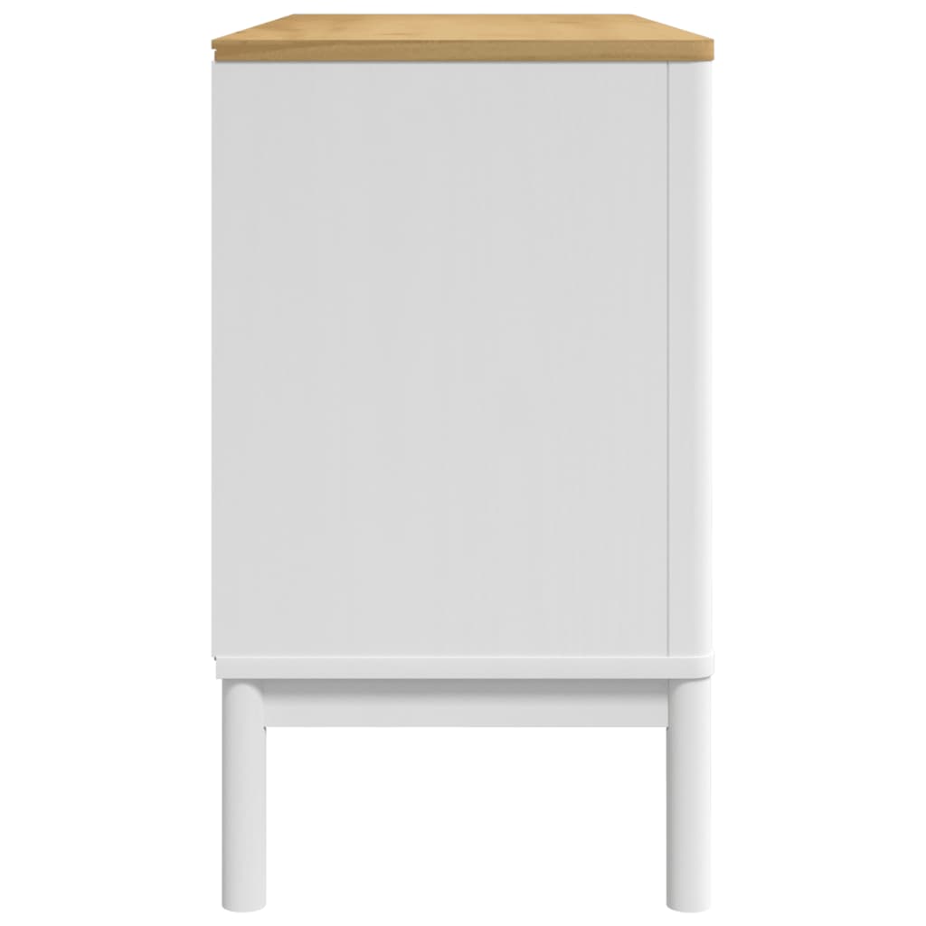Aparador Floro Madera Maciza De Pino Blanco 114x43x74 Cm / Vetonek_4