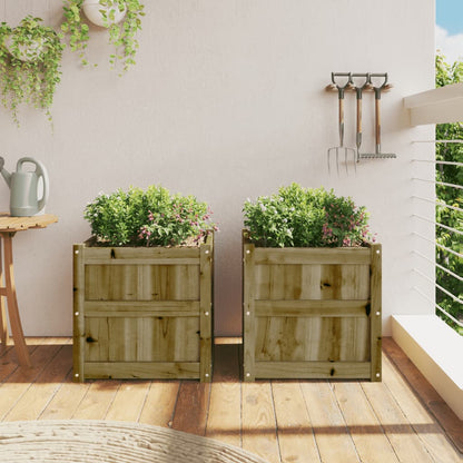Jardineras De Exterior 2 Unidades Madera Impregnada De Pino_2