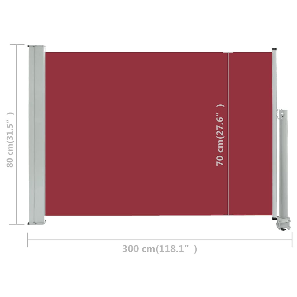 Vidaxl Toldo Lateral Retráctil De Jardín Rojo 80x300 Cm_2