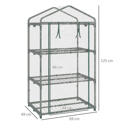 Invernadero De Jardín Outsunny Metal, Pvc Transparente 69x49x125 Cm_2