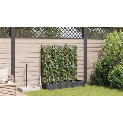 Vidaxl Maceta De Jardín Con Enrejado 3 Pcs Negro 120 X 40 X 125.5 Cm_3