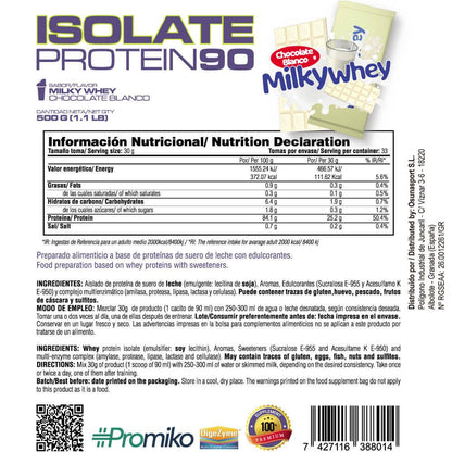 Isolate 90 Cfm - 1kg - Chocolate Blanco Con Leche Milkywhey - Aumenta La Masa Muscular - Masmusculo_5