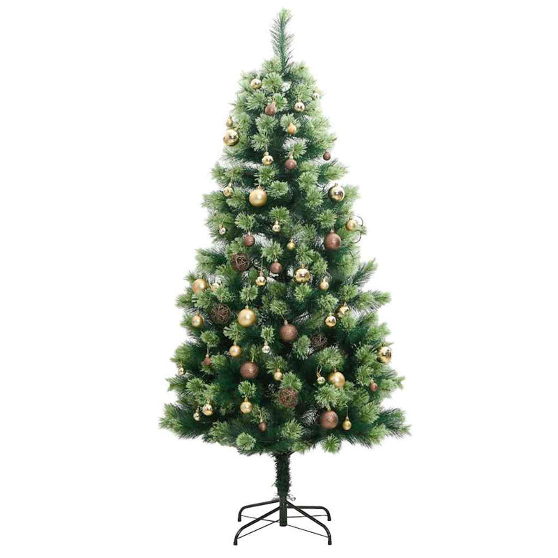Vidaxl Árbol Navidad Artificial Con Bisagras 150 Led Y Bolas 120 Cm_3