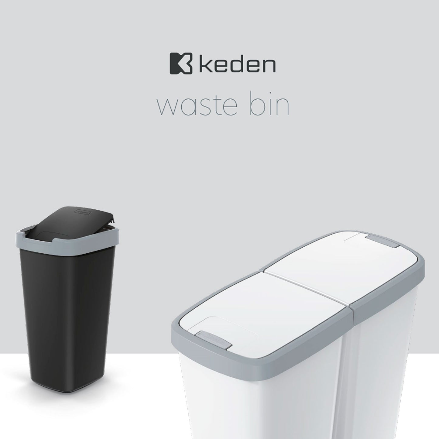 Papelera Con 2 Tapas Independientes De 45l Gris_3