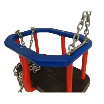 Asiento De Bebe De Caucho Con Cadenas Inox Masgames Classic.