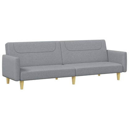 Sofá Cama De 2 Plazas Con Taburete Tela Gris Claro / Vetonek_5