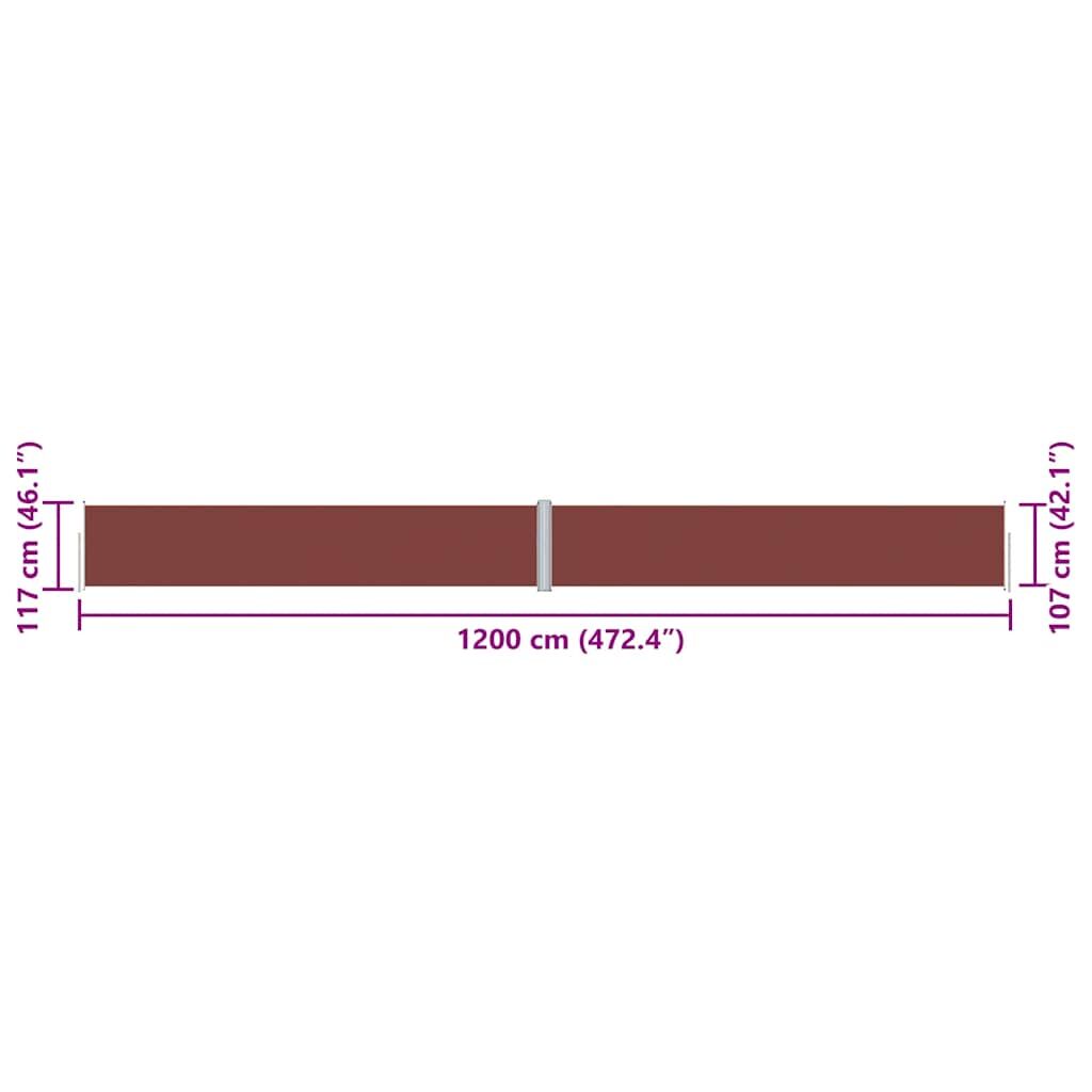 Vidaxl Toldo Lateral Retráctil Marrón 117x1200 Cm_2