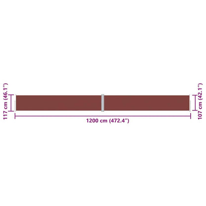 Vidaxl Toldo Lateral Retráctil Marrón 117x1200 Cm_2